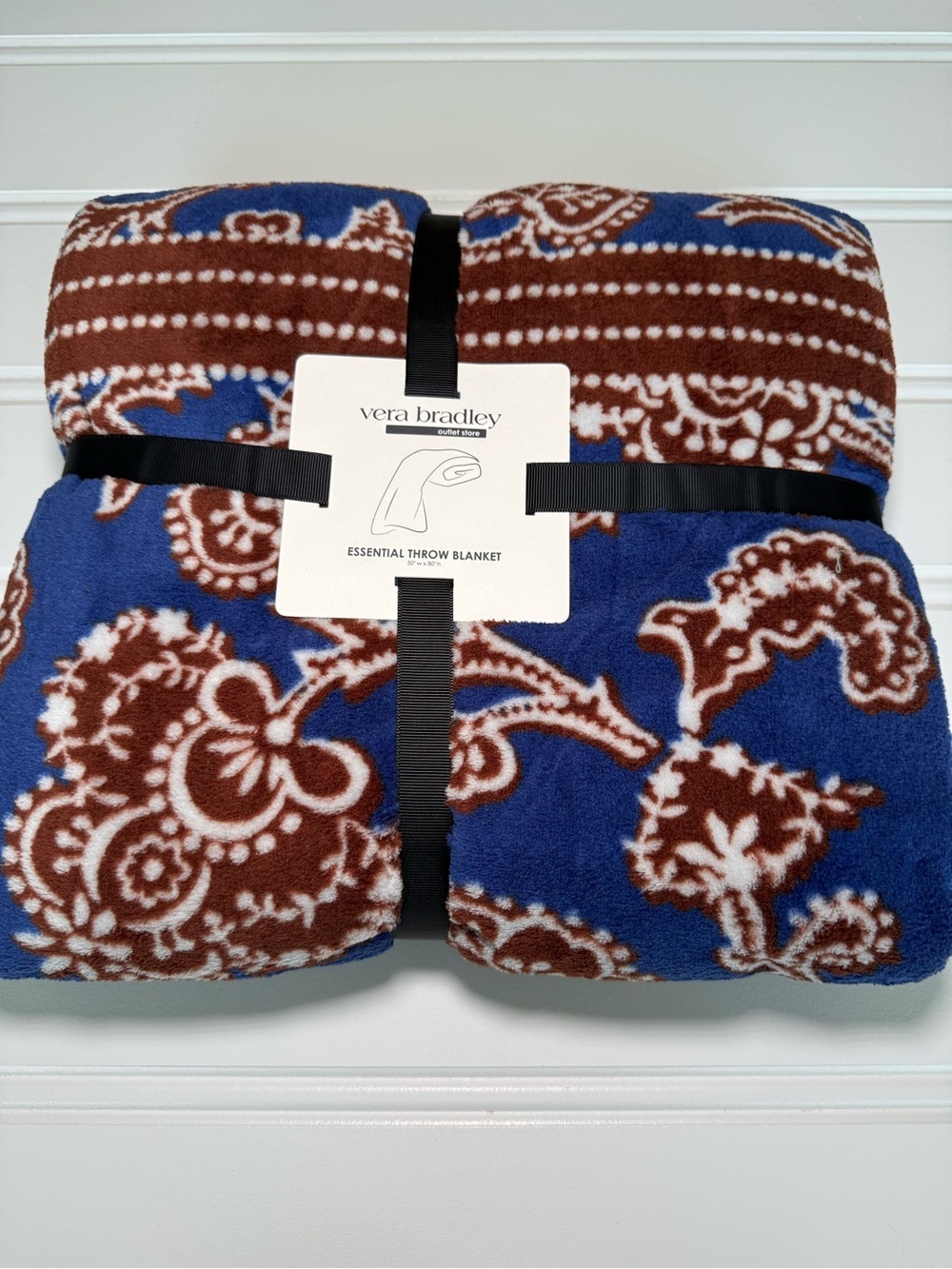 VERA BRADLEY Essential Throw Blanket 80" x 50" Cotswold Ultramarine NEW 1988
